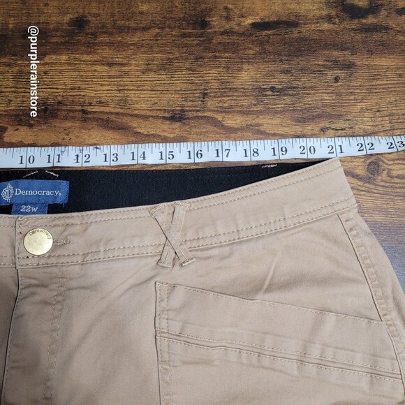 Democracy Ab Solution Cargo Jeans Size 22 W High Rise Tab Leg Beige Clay - Picture 7 of 12